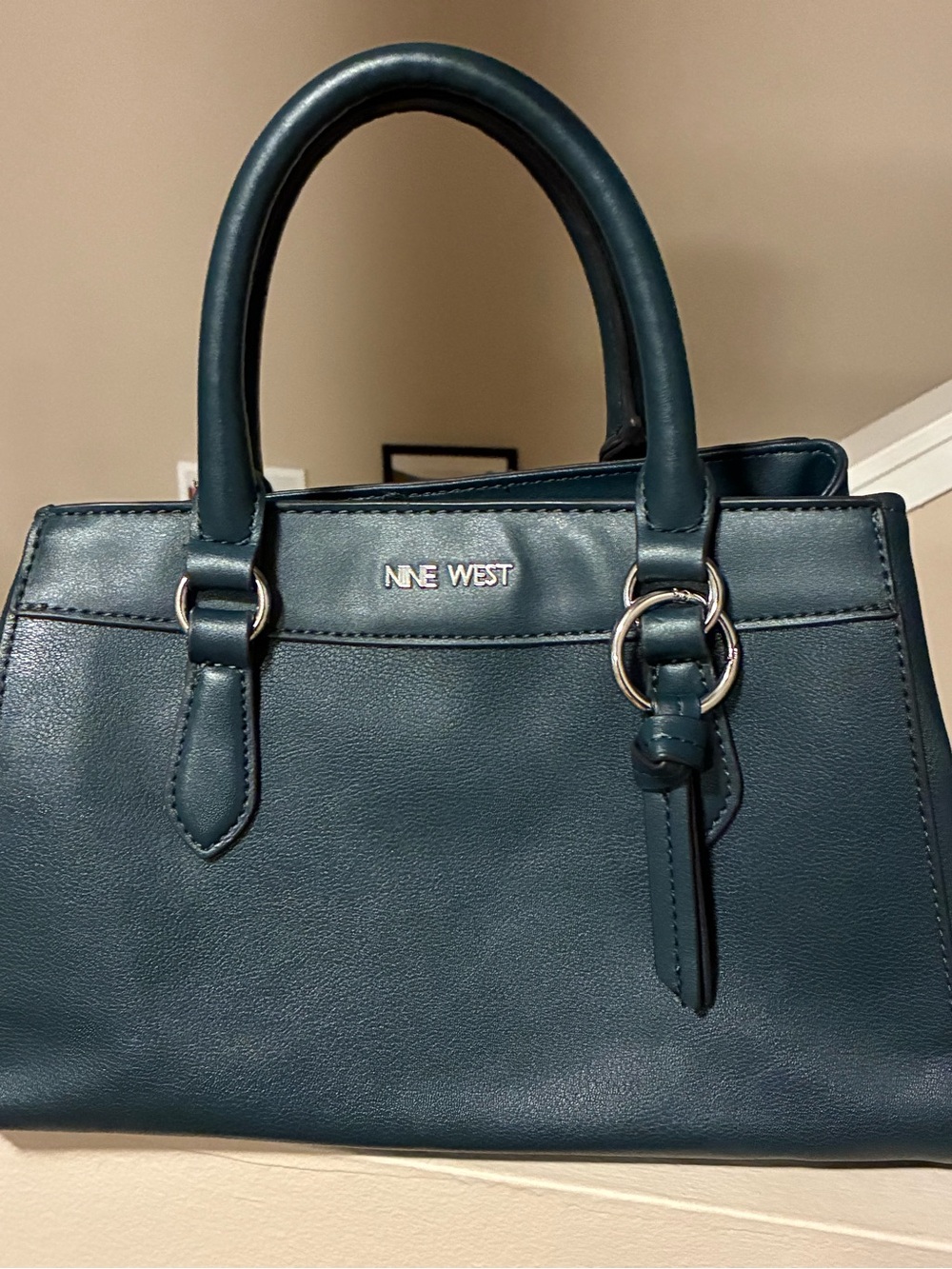 Nine West Teal Structured Satchel